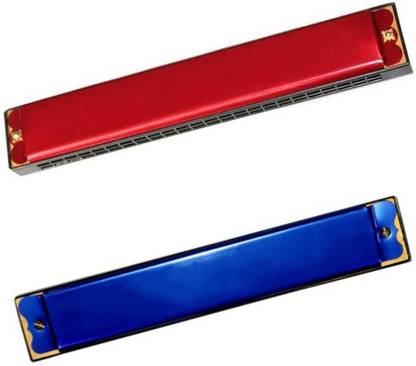 Stardom style Red & Blue Color Mouth Organ With 48 holes (2Reeds)