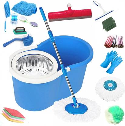 GTE Magic Spin Mop Bucket Floor Cleaning & Steel Wringer House hold using cleaning b Mop Set