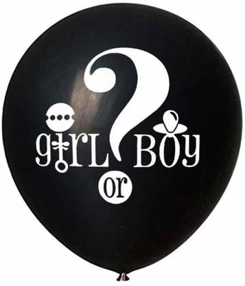 My Party Suppliers Printed Girl or boy Decoration Balloon / Giant Gender Reveal Black 36" Balloon Baby Girl Pink and Baby Boy Blue Confetti Balloon