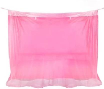 DN FASHION STORES Double bed(6 by 6.5 feet) Square Printed Nylon Washable Adults Mosquito Net