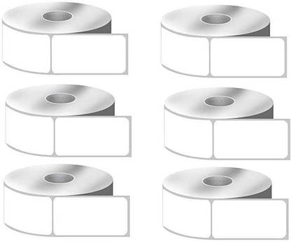 youlogic 27MMX54MM (1.06inch X2.13inch) Barcode Label Thermal Paper Label Stickers (White) 1ROLL 750 LABELS set of 6 Roll thermal Paper Label