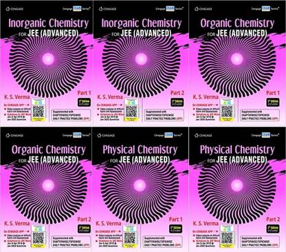 Cengage Inorganic Chemistry Part 1& Part 2, Organic Chemistry Part 1& Part 2, Physical Chemistry Part 1& Part 2 For JEE (Advanced) (Chemistry 6 Books Set)