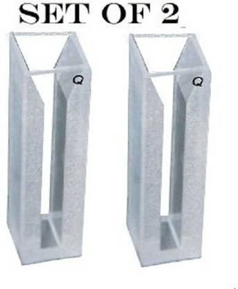 Lab Junction LJ-2371(a) Quartz Cuvette 1 mm,Micro Quartz Cuvette White Wall with Lid, Pathlength:1mm,Volume:0.35 ml,Set of 2 No.’s (Pair) as per Quality Standards Spectrophotometer