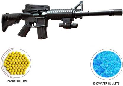 IndusBay 2 IN 1 Shooting Mode M4 Toy Gun For kids Crystal Bullets & BB Bullets with 19 inch M4-1 Gun Toy with 1000 Water Bullets and 1000 BB Bullets Guns & Darts
