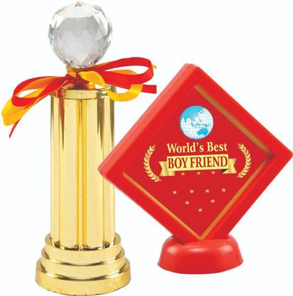 AARK INDIA Boy Friend Birthday/ Anniversary/Valentine Gift:Trophy:Award Combo Set (PC001430) Trophy