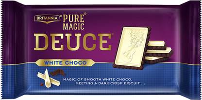 BRITANNIA Pure Magic White Choco Deuce Cream Cracker Biscuit
