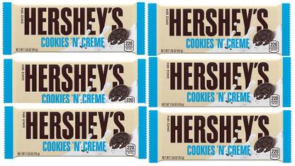 HERSHEY'S Cookies N Creme White Chocolate, 43g (Pack of 6) Cookies Biscuit