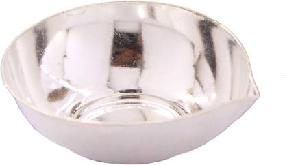 Guarantee Ornament House Sterling Silver Diya Deepak for Worship of God and Diwali gift Silver Table Diya