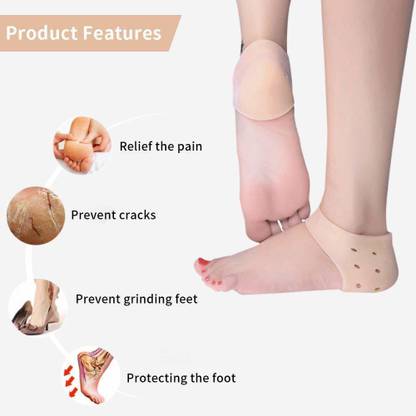 RBS (FREE SIZE) Cracked Heel Repair sock, Foot Care Ankle Support Gel Pad for Unisex Heel Support