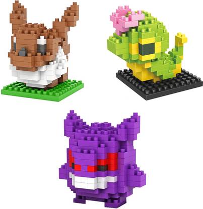 smart anime buy 3pcs Pokemon Go Gengar, Caterpie, Eevee Assembling Toy action figures bricks set : LEGO Compatible