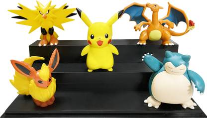 smart anime buy 5pcs Pokemon Go Pikachu with cap, charizard, Snorlax, Zapdos, Flareon action figure toy set