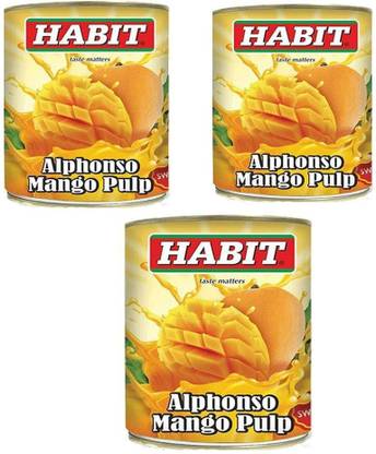 HABIT Alphonso Mango Pulp, 850g (Pack Of 3) (850g X 3) Pastes & Purees