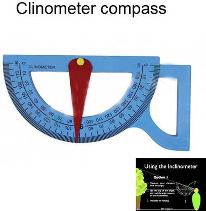 THE LABWORLD Clinometer Compass Instrument Model kit Angle Measurement Device Protractor 180 Degree with Scale 360 Finder Geometry Ruler Drafting Compass Set