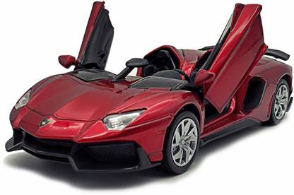 Storio 1:32 Lambo Aventador J Cabriolet Die-Cast Metal Pull Back Car Toy with Openable Doors, with Light & Music