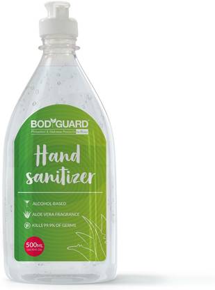 Bodguard Alcohol Based  - 500 ml with Enriched Tea Tree Oil, Vitamin E and Aloe Vera 500 ml (Pack of 3) Hand Sanitizer Bottle