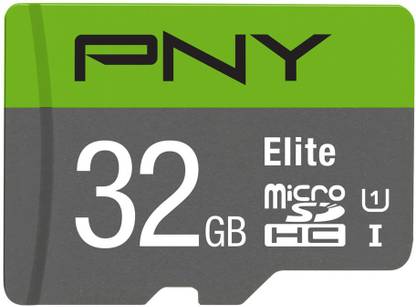 PNY PSDU32GU1GW-BR20 Elite 32 MicroSDHC UHS Class 1 85 Mbps  Memory Card Compatible with Tablet, Mobile