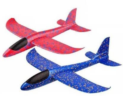 Divineman Airplane Toy Set of 2 Throwing Foam Plane, Dual Flight Mode, Aeroplane Gliders, Flying Aircraft, (Multicolor)