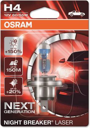 Osram Headlight Halogen Universal For Car H4 64193NL-Night Breaker Laser NBL NEXT GEN Blister pack (12V, 60/55 W)