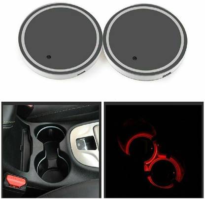 OnWheel Universal Car LED Coaster without Logo Cup Holder 7 Colors Changing Lamp Car Fancy Lights