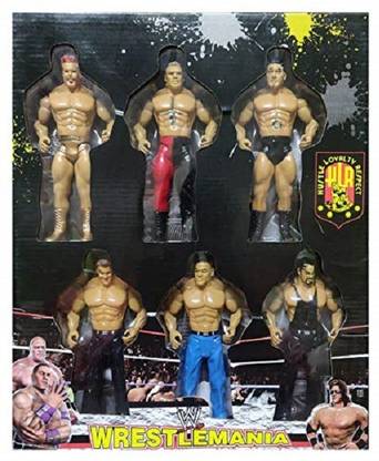 The Simplifiers WE Wreslemania Wrestling Heroes Collectible Action Figure Toys, Set of 6