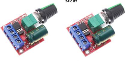 DHRUV-PRO 2-PIC PWM Mini 5a 90w PWM 12v DC Motor Speed Controller Module DC-DC 4.5v-35v Adjustable Speed Regulator Control Switch 24v Electronic Components Electronic Hobby Kit