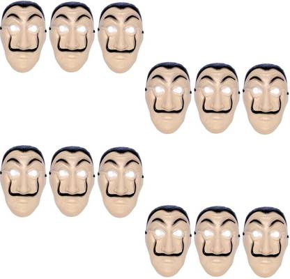 Stylin Money Heist Character (Pack of 12) Party Mask