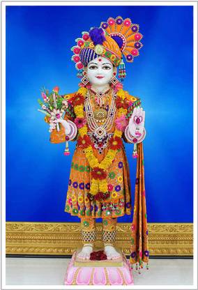 Lord Akshar Purushottam Swaminarayan Hindu Religious Paper Poster Paper Print
