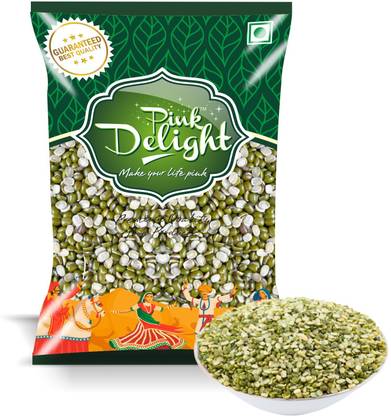 Pink Delight Green Moong Dal (Split) (Moong Chilka Daal (Dry & Unpolished))