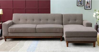 Adonica Cornida 5 Seater RHS L Shape Sofa in Grey Fabric Fabric 5 Seater  Sofa