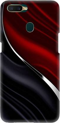 LEEMARA Back Cover for Oppo A7, CPH1901,CPH1903,CPH1905, Oppo AX7, Abstract,Black And Red,Designer, PRINTED, BACK COVER