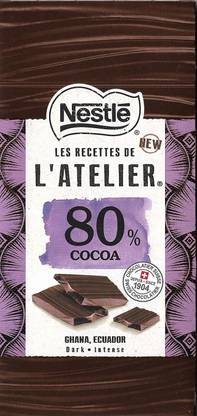 NESTLE L'ATELIER 80% COCOA Bars