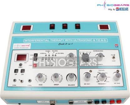MEDGEARS Interferential (IFT) Therapy Ultrasonic with Tens (Manual Mode) Physiotherapy Machine Electrotherapy Combo for All Pain Relief Device Physiotherapy Equipment Physiotherapy Equipment Electrotherapy Device