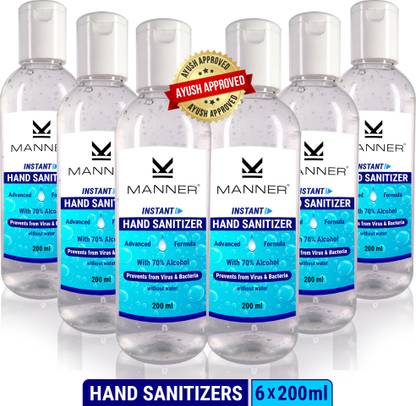 Manner Instant  , Quick-drying Advanced Formula with Complete Protection Hand Sanitizer Bottle