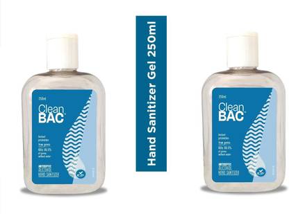 Clean Bac Antiseptic Hand Wash Sanitizers with Alcohol Pack of 2 Hand Sanitizer Bottle