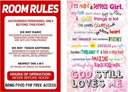 Room Rules Poster|Decorative Poster Combo | Poster For Room Paper Print