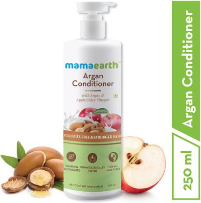 Mamaearth Argan & Apple Cider Vinegar Conditioner For Dry & Frizzy Hair, with Argan & Apple Cider Vinegar for Frizz-Free and Stronger Hair - 250ml