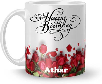 Beautum Happy Birthday Athar Best Gift White Model No:BRRHB002429 Ceramic Coffee Mug