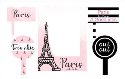 Theme My Party Photo booth and props set for birthday party paris theme party Photo Booth Board