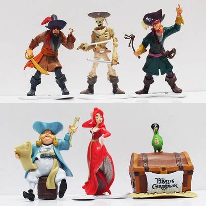 smart anime buy 6pcs 8~11cm Pirates Of The Caribbean Josh Gibbs Cotton's Parrot Skull Hector Barbossa Jack Sparrow PVC Action Figure Toy