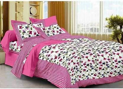HARDIK PRINTS 180 TC Cotton Double Jaipuri Prints Flat Bedsheet