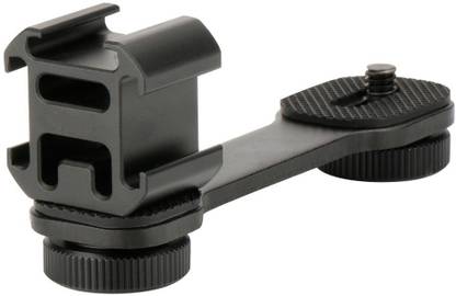 Yantralay 3 in 1 Triple Hot Shoe Mount Microphone Led Video Light Extension Bracket Stand For Gimbals Custom Flash Bracket