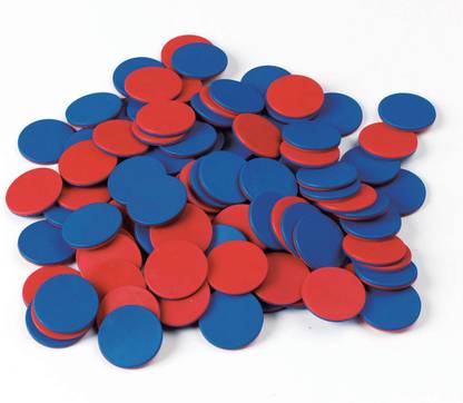 THE LABWORLD Two colour counters 100 pcs mathematics learning resources activity kit teaching aid material manipulatives resources for counting addition subtraction and other activities,size 2x2cm plastic