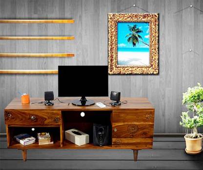 TimberTaste Sheesham Wood Solid Wood TV Entertainment Unit