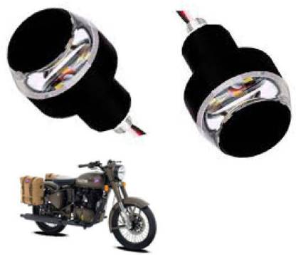 ISHLA High Quality Motorcycle Bar End Lights With Indicator Blinking Lights / Turn Signal LED Light Blinker Indicator Handle Bar( BLUE -White Color set of 2)-174 Indicator Light Motorbike LED for Yamaha (12 V, 15 W)