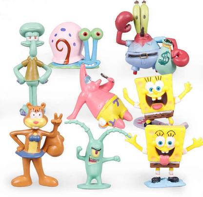 smart anime buy 8pcs/set Animation Kawaii SpongeBob Patrick Star Model Action Figure Toys Cartoon Sponge Bob Mini Figure Toys Children Gift