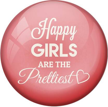 AVI Happy Girls are the prettiest Fridge Magnet Pack of 1