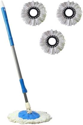 Flipkart SmartBuy Mop Stick Rod with 3 Microfiber Refills Mop Head and Rod
