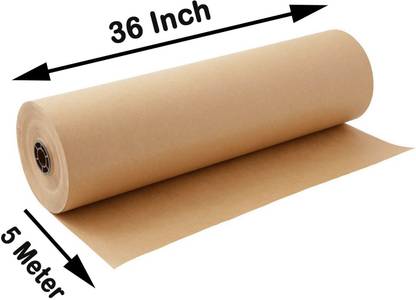MM WILL CARE GOLDEN CRAFT PAPER Unruled 36 Inch X 5 Meter 140 gsm Paper Roll