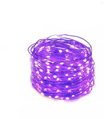 NYLSA 100 LEDs 9 m Purple Flickering, Steady String Rice Lights