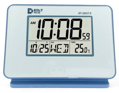 JAMBOREE Digital LED Digital Alarm Table Clock With Night Light Thermometer Calendar Alarm Clock Desk Display Smart Light-sensitive Clocks, Blue Clock